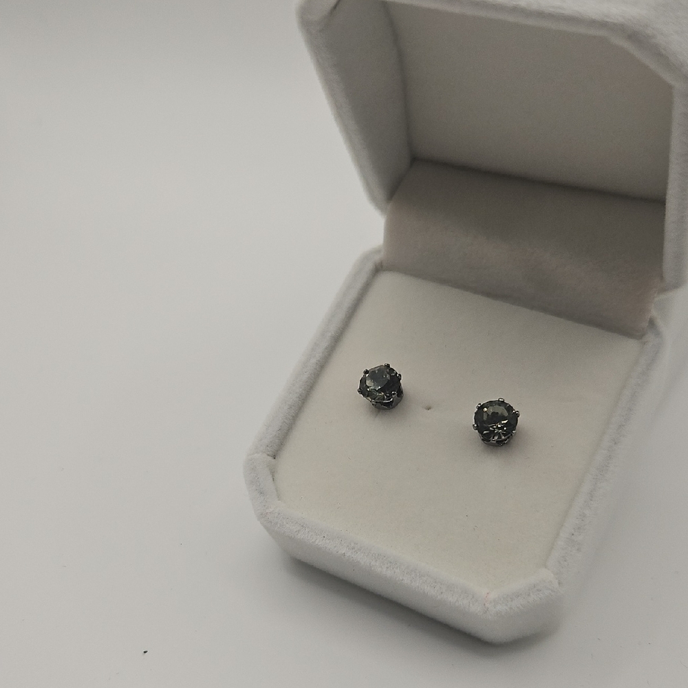 3/$35 Men's Smokey Black Stud Earrings